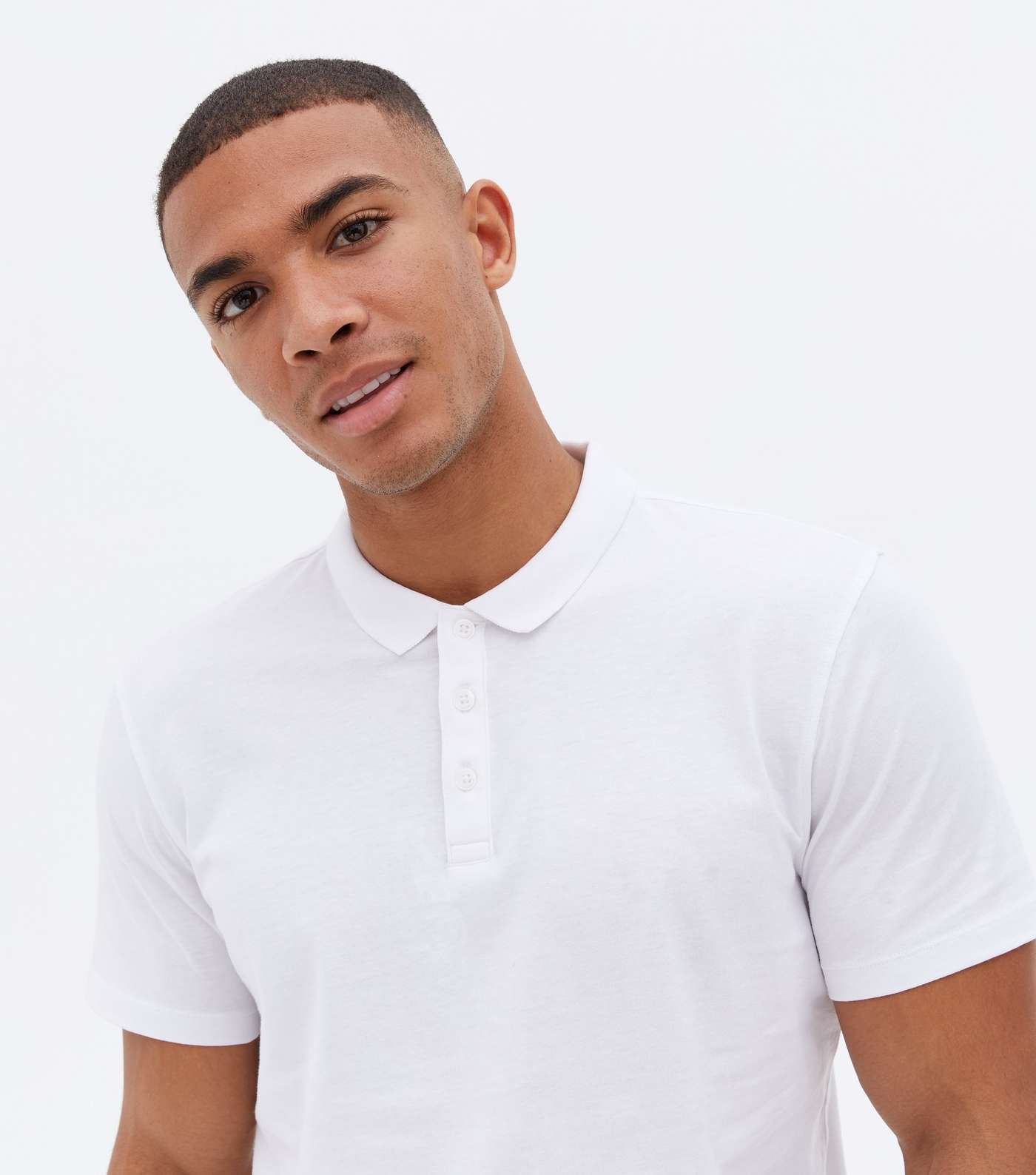 White Short Sleeve Polo Shirt Image 3