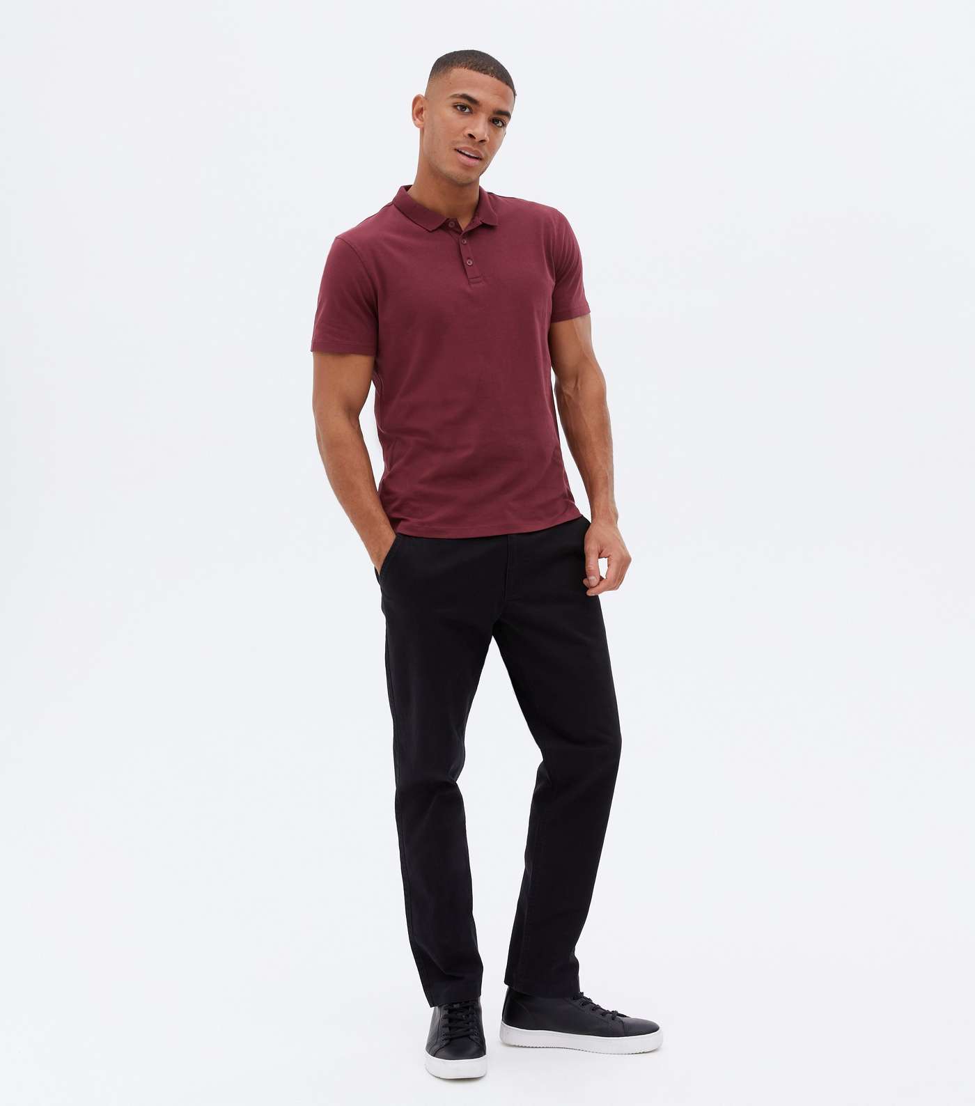 Burgundy Short Sleeve Polo Shirt Image 2