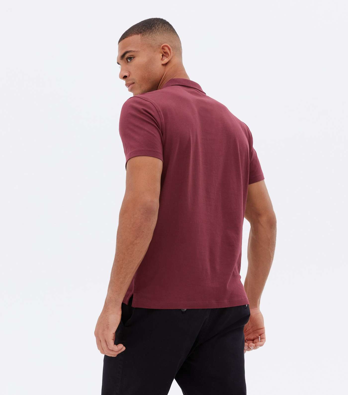 Burgundy Short Sleeve Polo Shirt Image 4