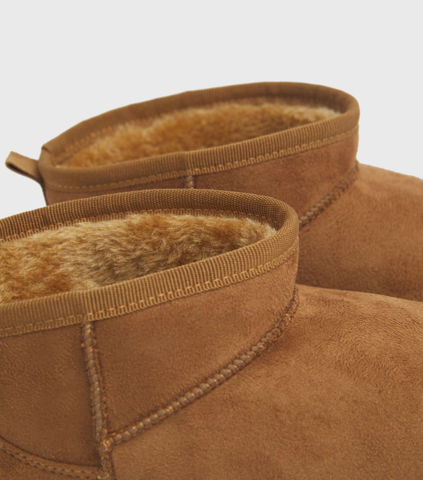 Tan Faux Shearling Lined Chunky Ankle Boots Image 4