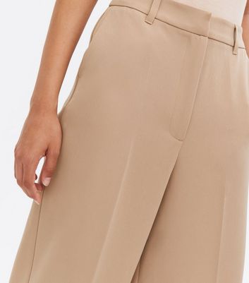 Camel Wide Leg Tailored Trousers | New Look