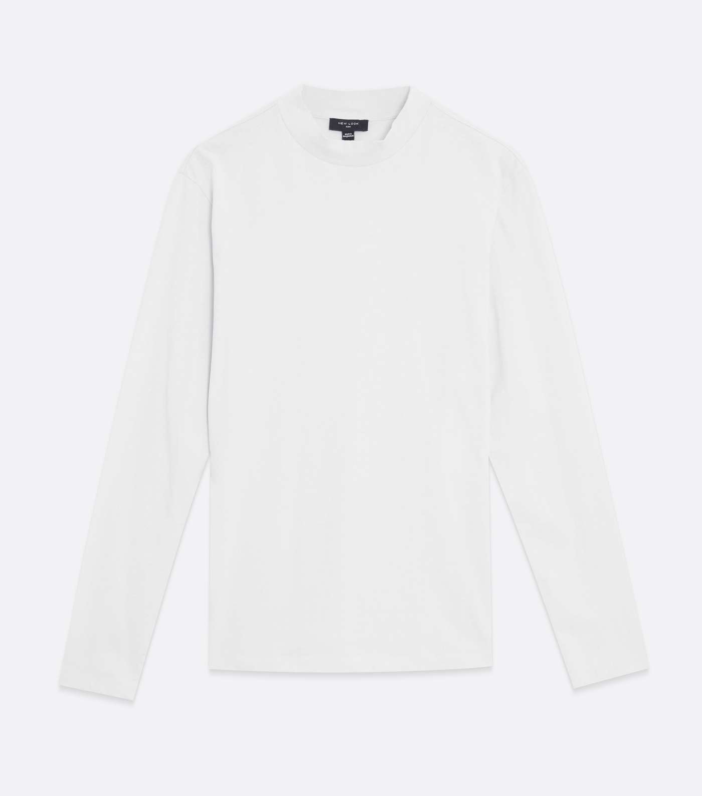 Off White High Neck Long Sleeve Slim Fit Top Image 5