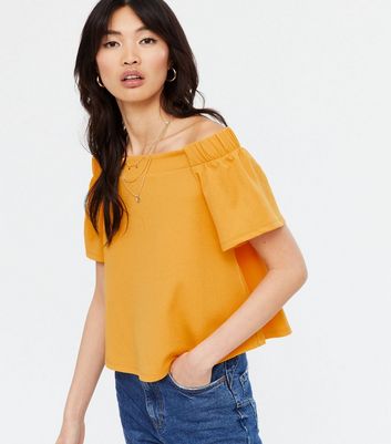 Mustard bardot top clearance
