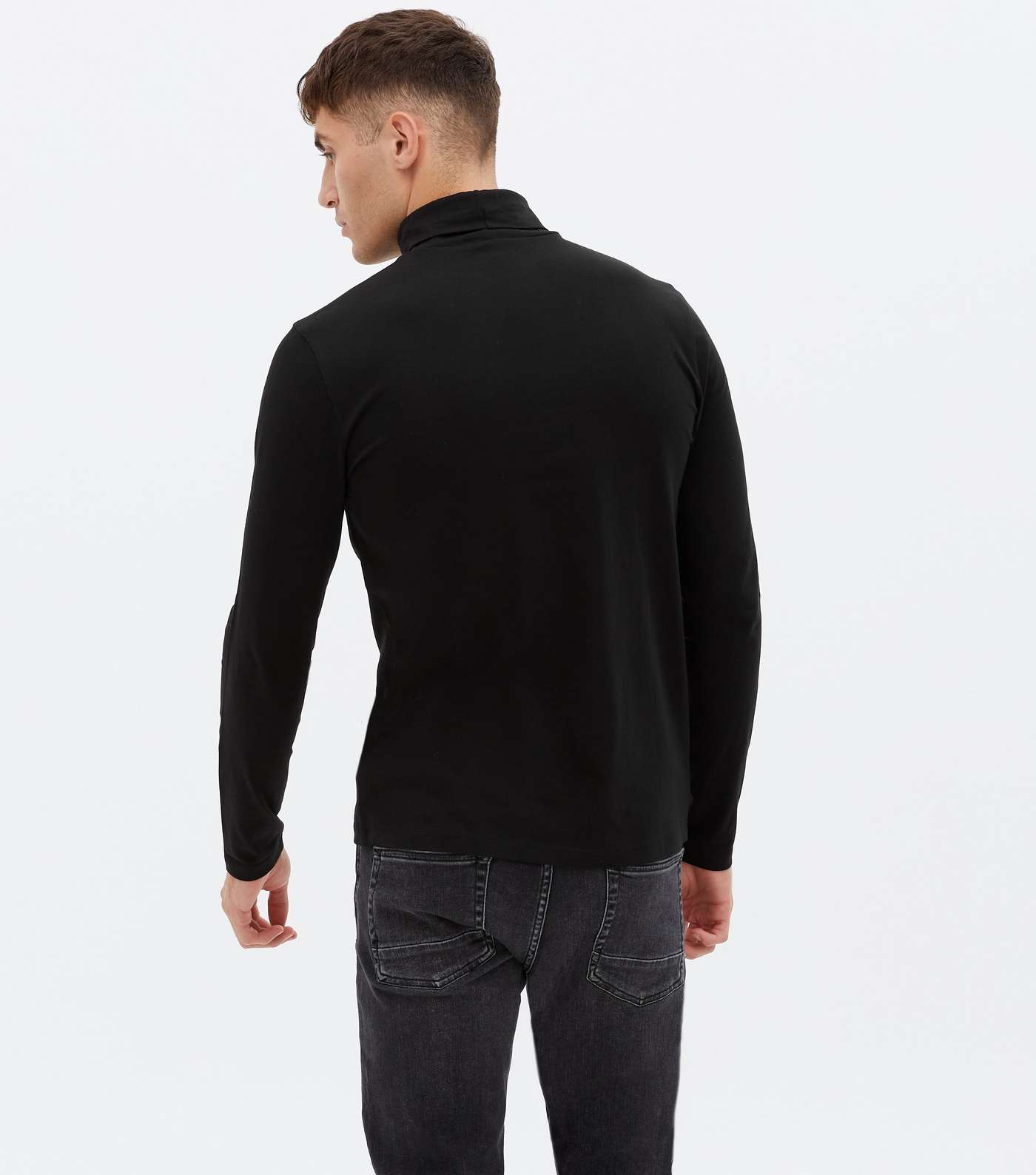 Black Long Sleeve Roll Neck Top Image 4