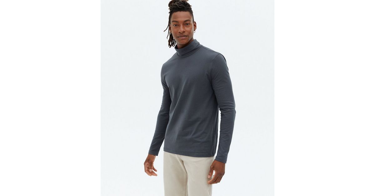 Dark Grey Long Sleeve Roll Neck Top | New Look
