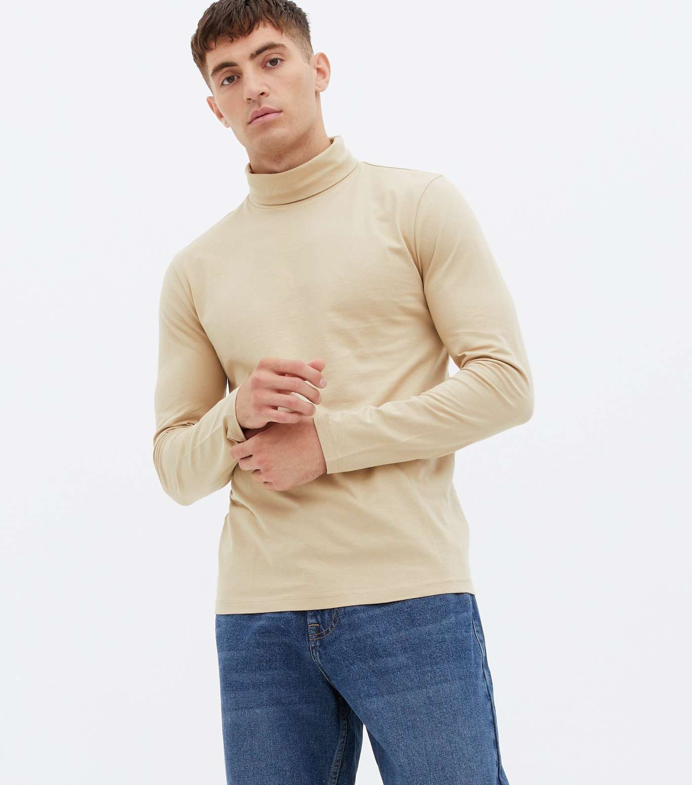 Stone Long Sleeve Roll Neck Top