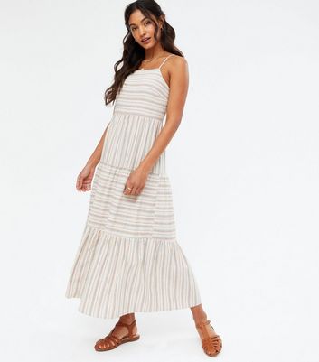 New look striped midi dress sale