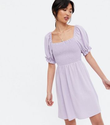 Lilac puff sale sleeve dress