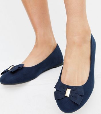 Navy ballet pumps hot sale wide fit