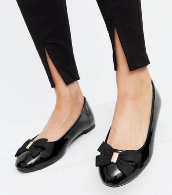 black patent ballet pumps