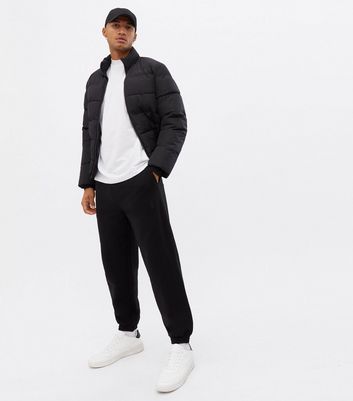 New look black cuffed joggers sale