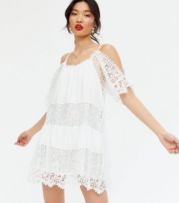 New look white lace dress hotsell