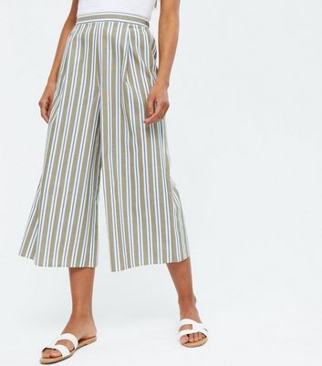 Striped cropped sale trousers womens