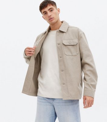 Stone Pocket Front Shacket New Look