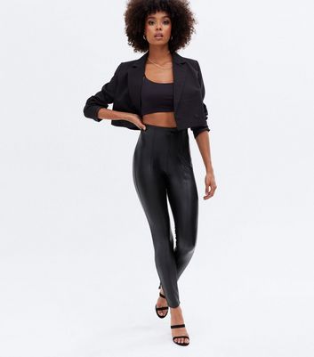 New Look Faux Leather Legging in Black