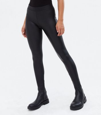 Black Wet Look Leggings New Look