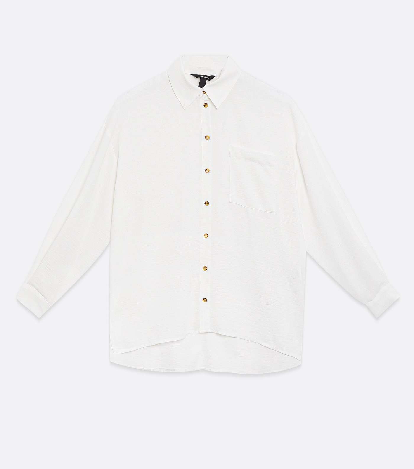 Off White Long Sleeve Oversized Shirt Image 5