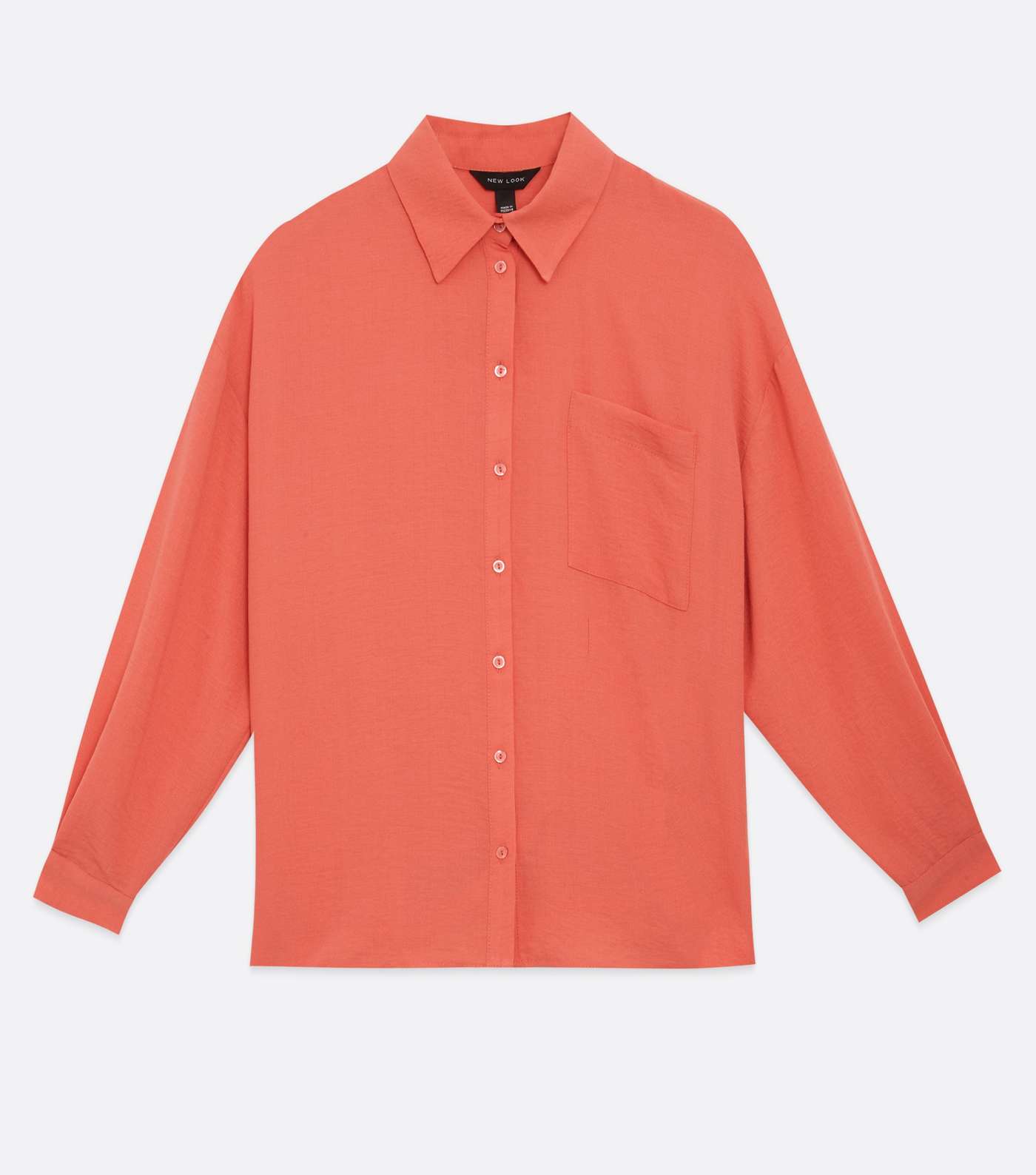 Coral Long Sleeve Oversized Shirt Image 5