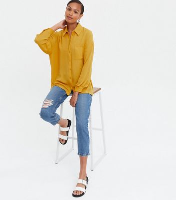 Mustard Long Sleeve Oversized Shirt 
