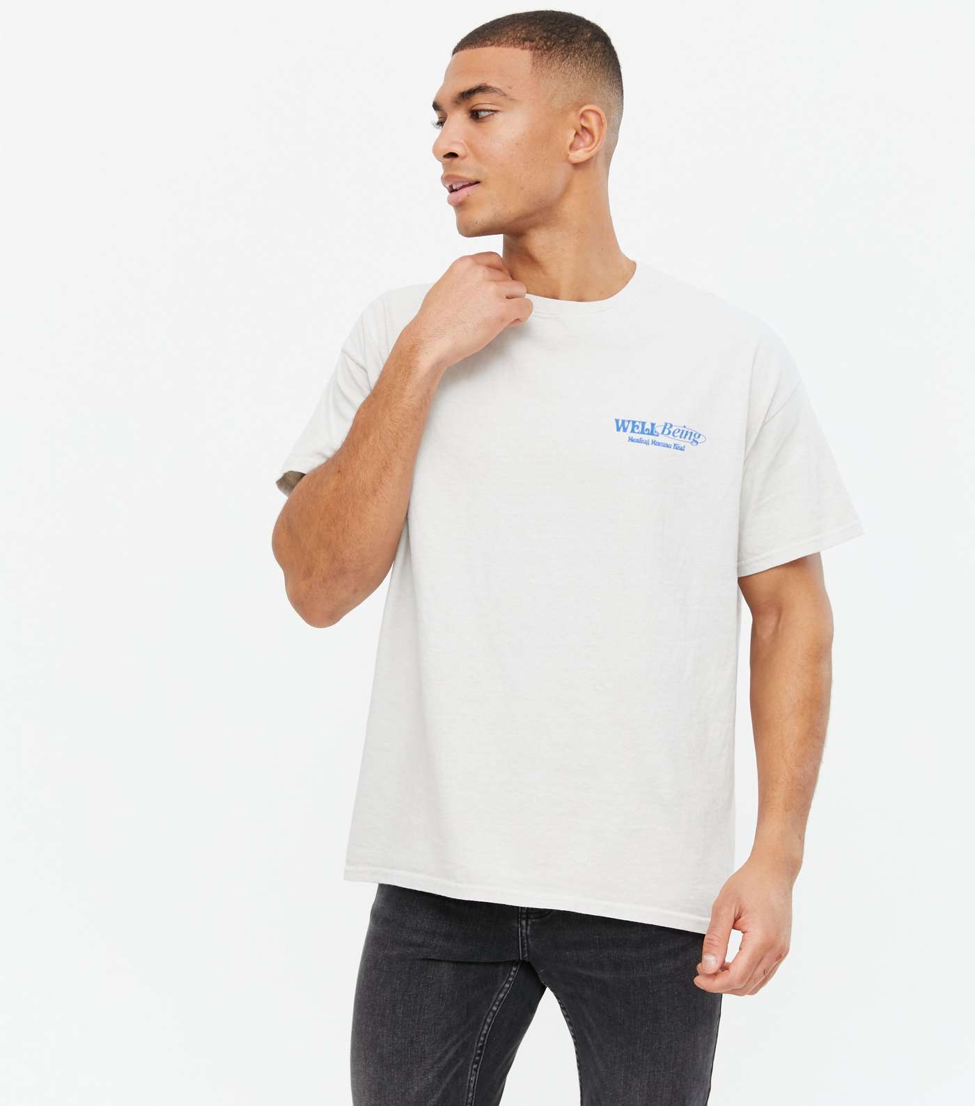 Off White Overdyed Well Being Logo T-Shirt
