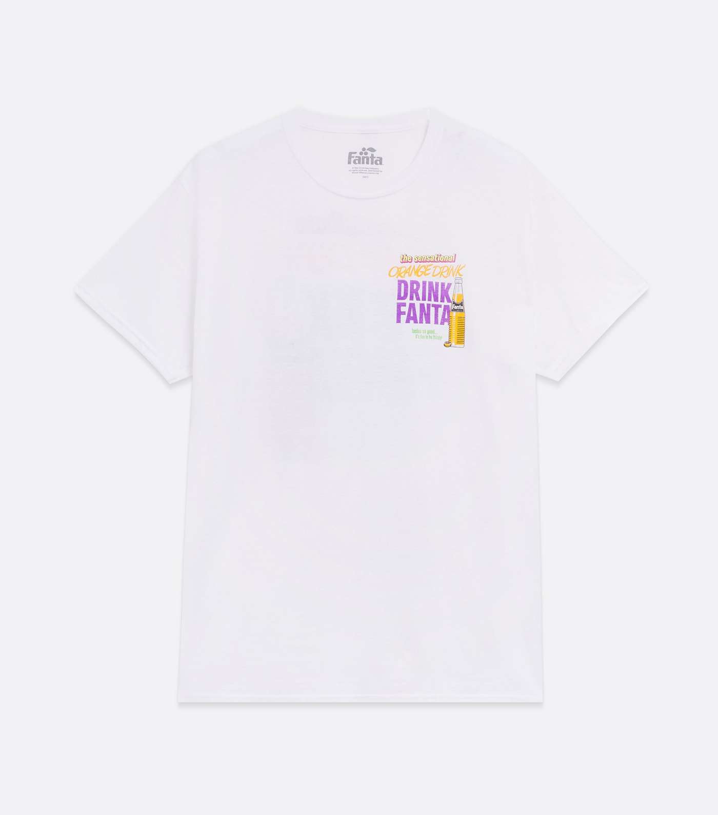 White Fanta Front and Back Logo T-Shirt Image 5