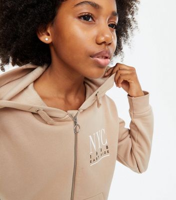 light brown zip hoodie