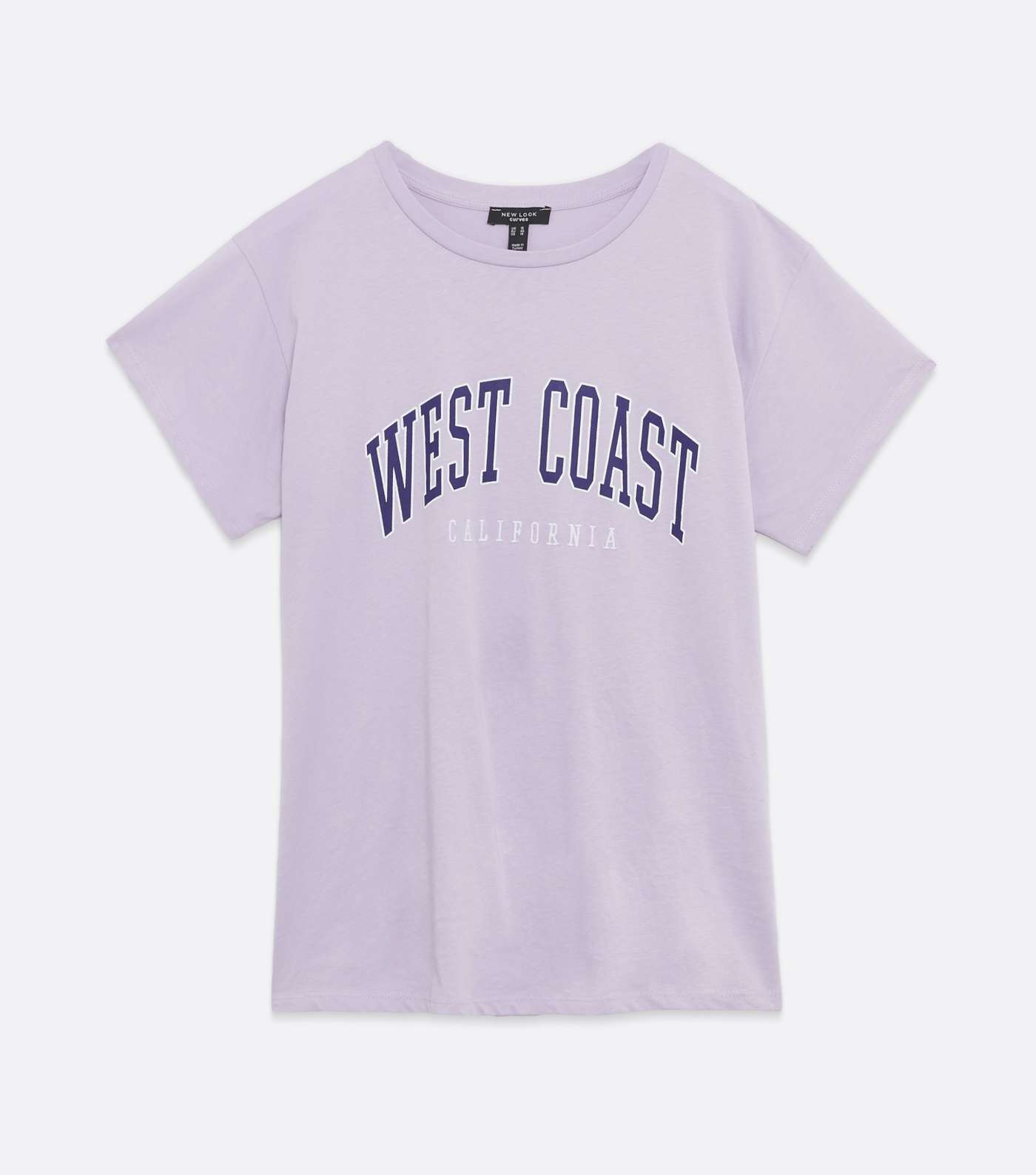 Curves Lilac West Coast Varsity Logo Long T-Shirt Image 5