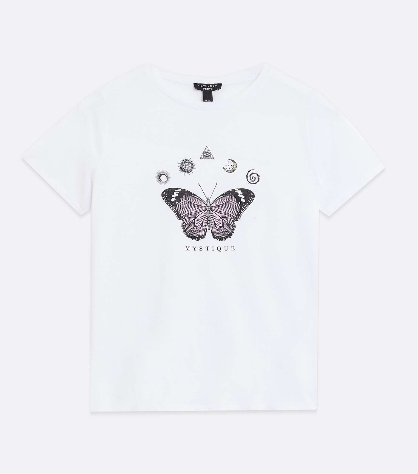 Petite White Butterfly Mystique Logo T-Shirt Image 5