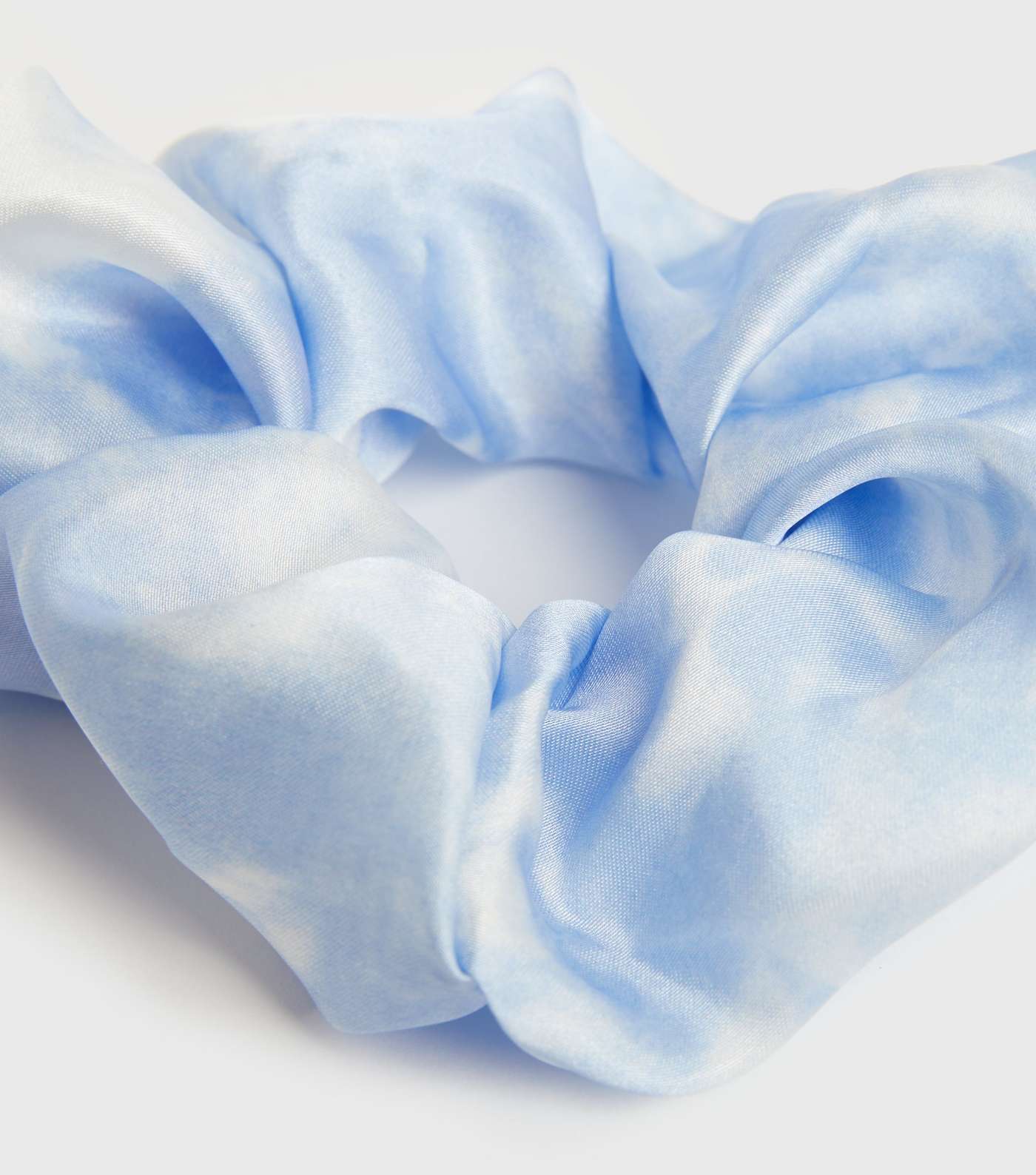 Blue Tie Dye Satin Scrunchie Image 2