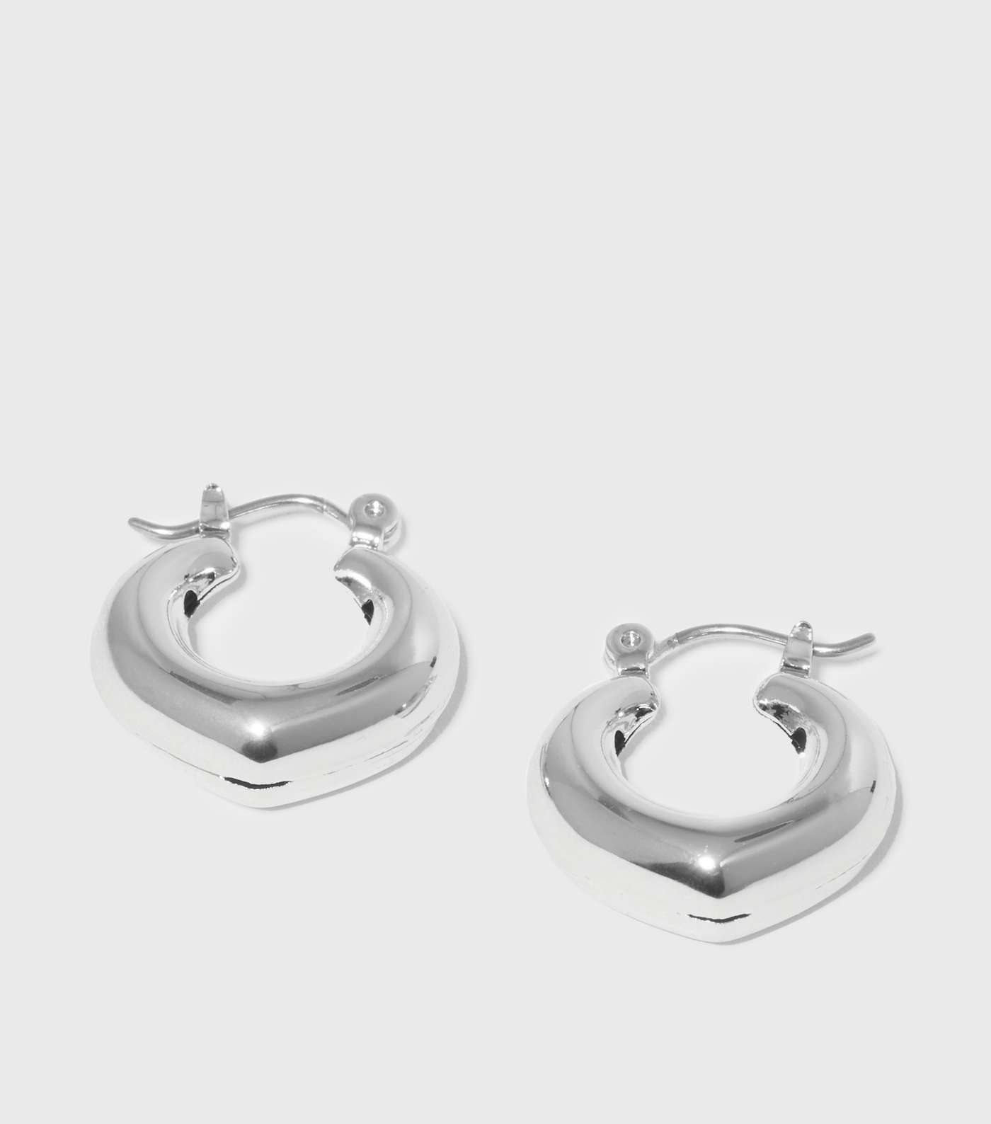Silver Chunky Point Hoop Earrings