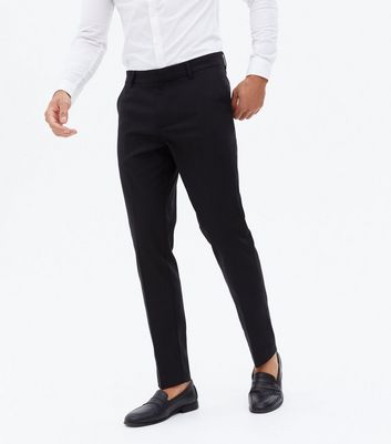 black slim fit trousers for men
