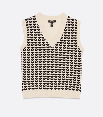 Black Heart Sleeveless Vest Jumper | New Look