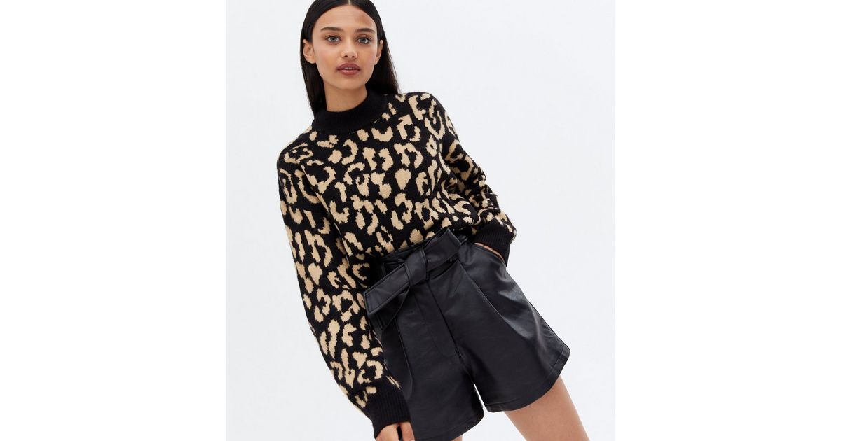 Black Animal Print Knit Jumper | New Look