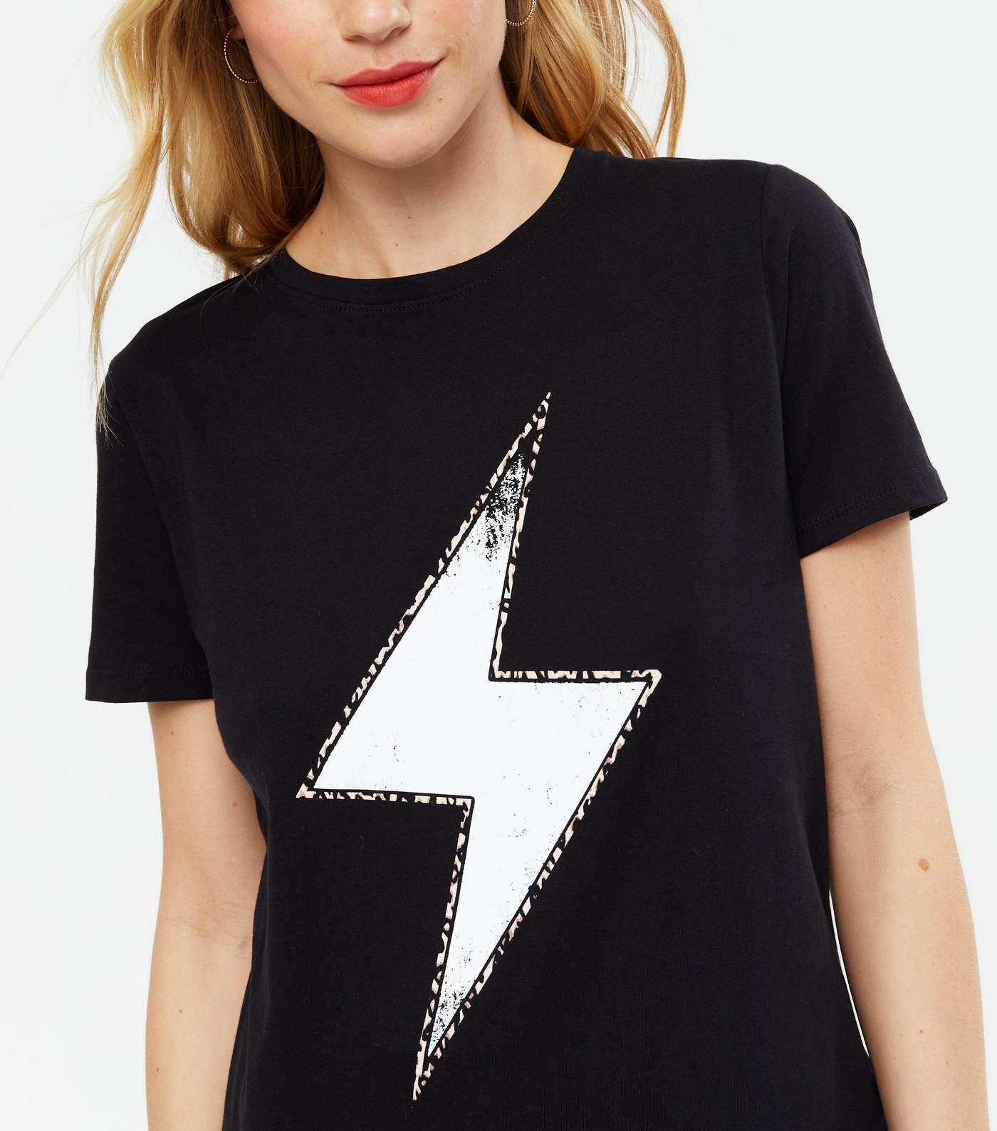 Black Lightning Bolt Logo T-Shirt Image 3
