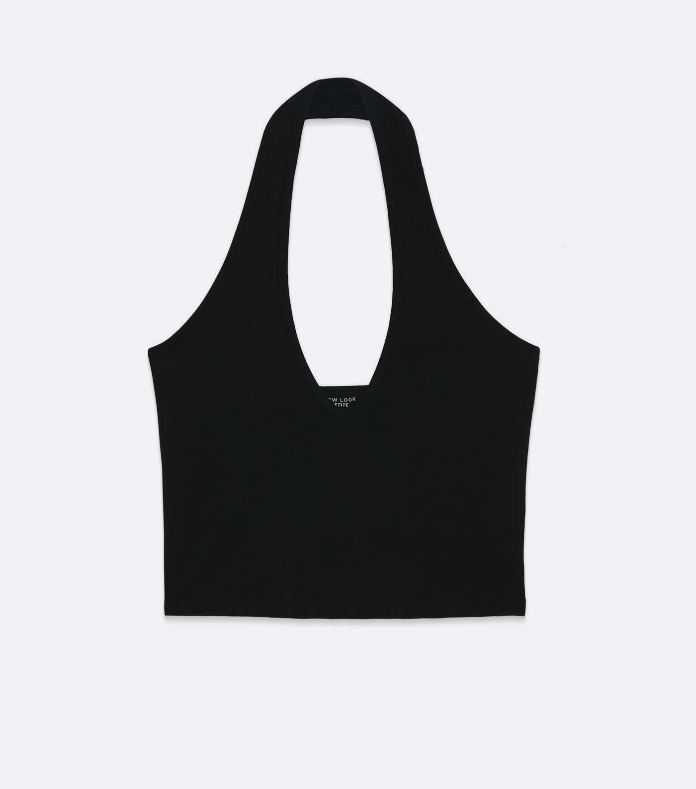 Petite Black Crop Halter Vest Image 5