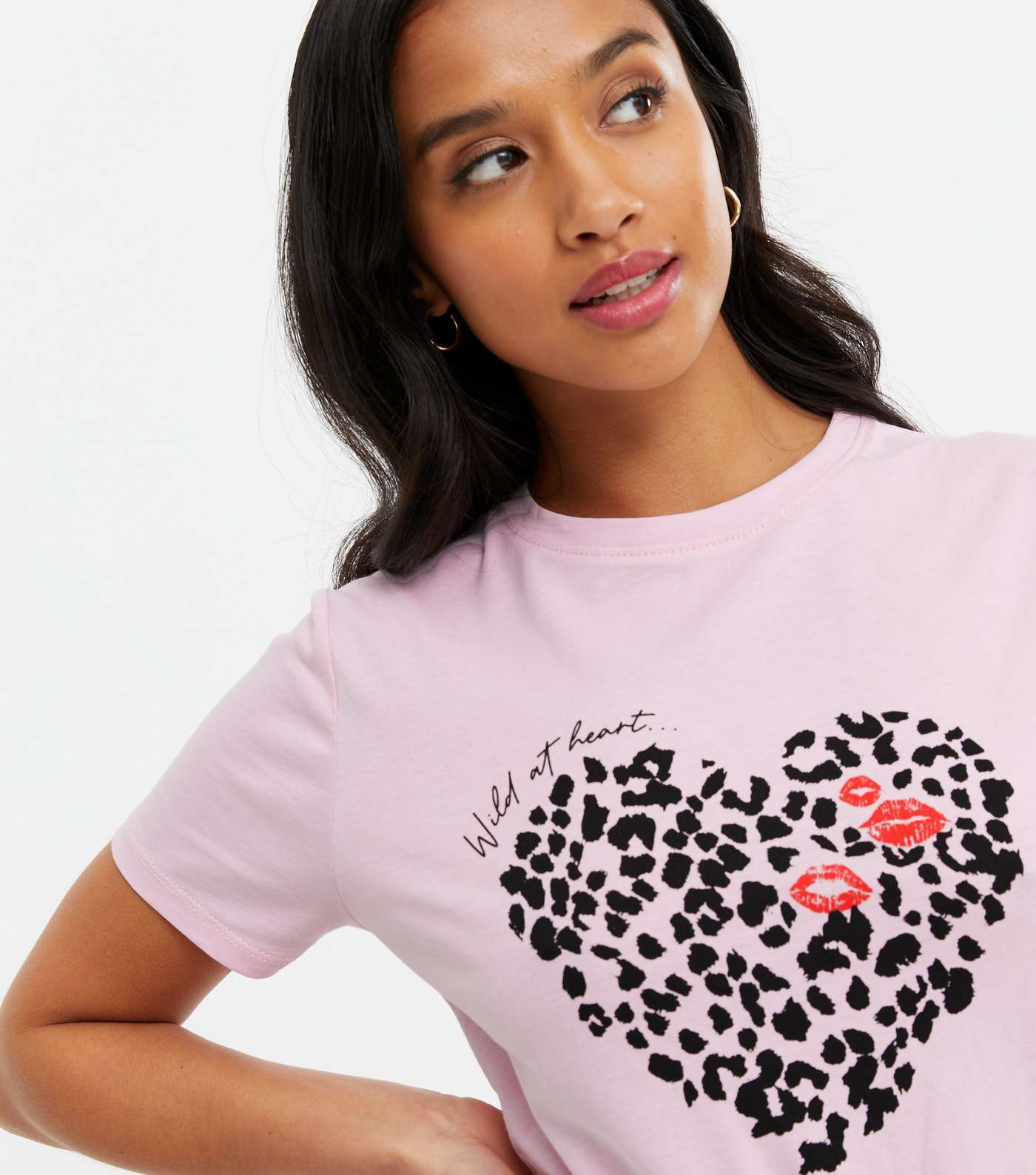 Petite Mid Pink Wild At Heart Logo T-Shirt Image 3