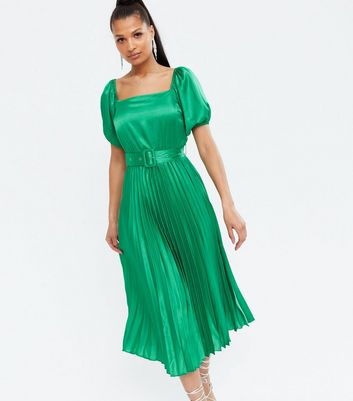 pleated midi occasion dress