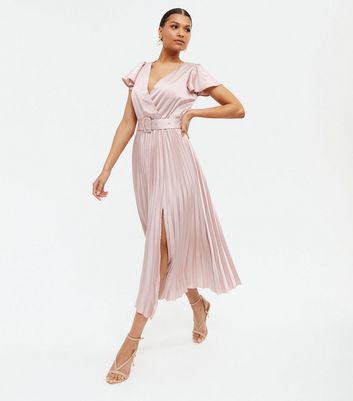 new look silk pleated dress