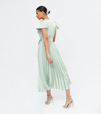new look green satin dress