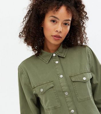 Tall Khaki Denim Oversized Shirt | New Look