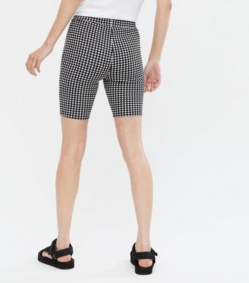 black and white checkered cycling shorts