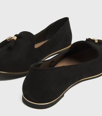 Click to view product details and reviews for Wide Fit Black Suedette Tassel Loafers New Look Vegan.