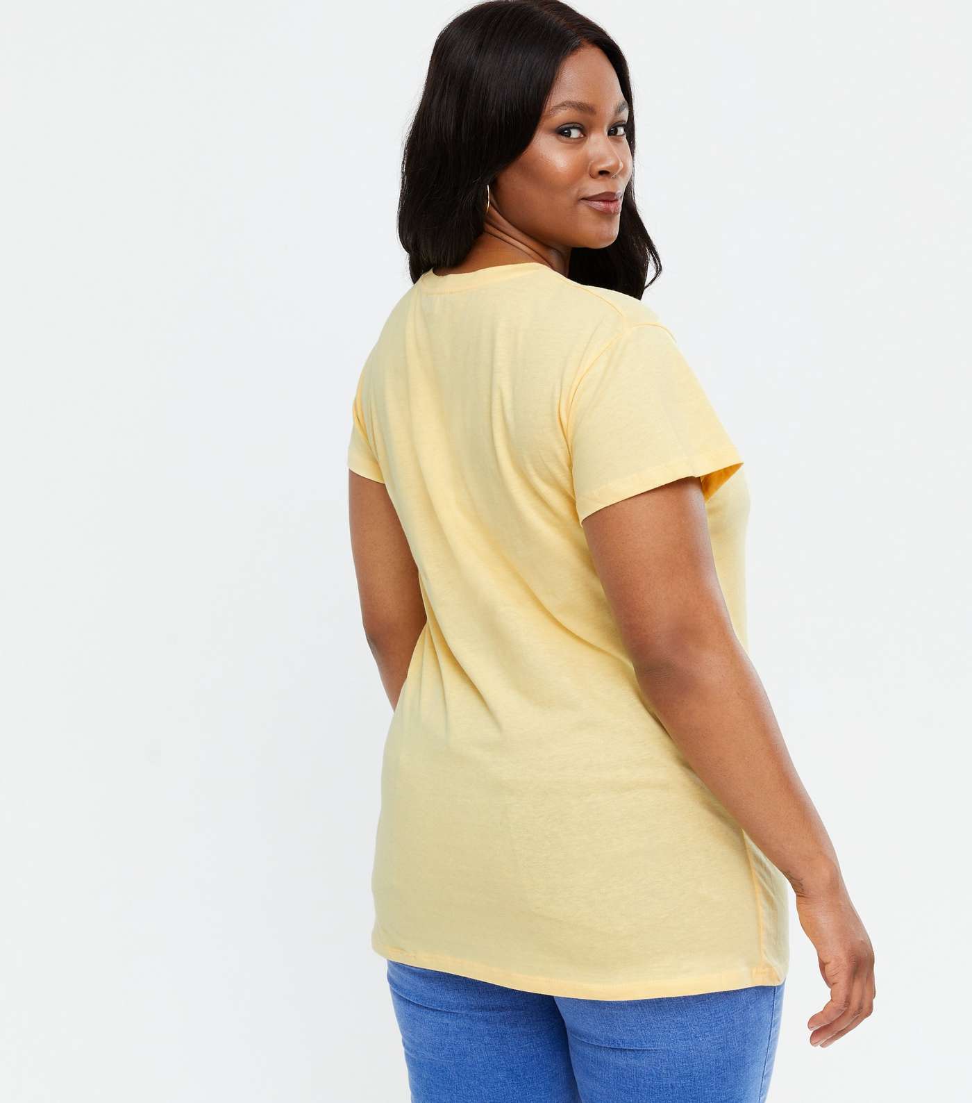 Curves Pale Yellow Daisy Proud Logo T-Shirt Image 4