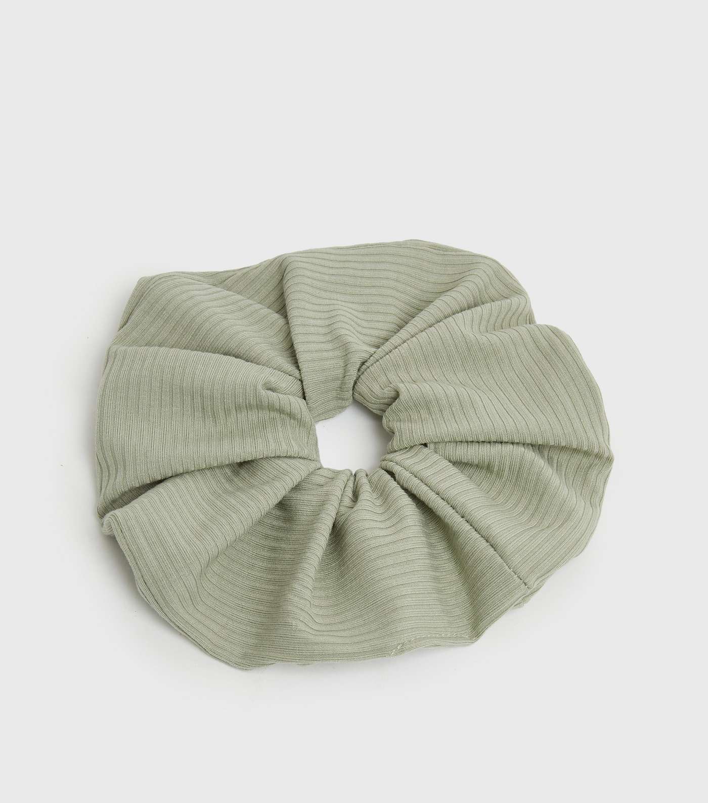 Mint Green Ribbed Jersey Scrunchie 