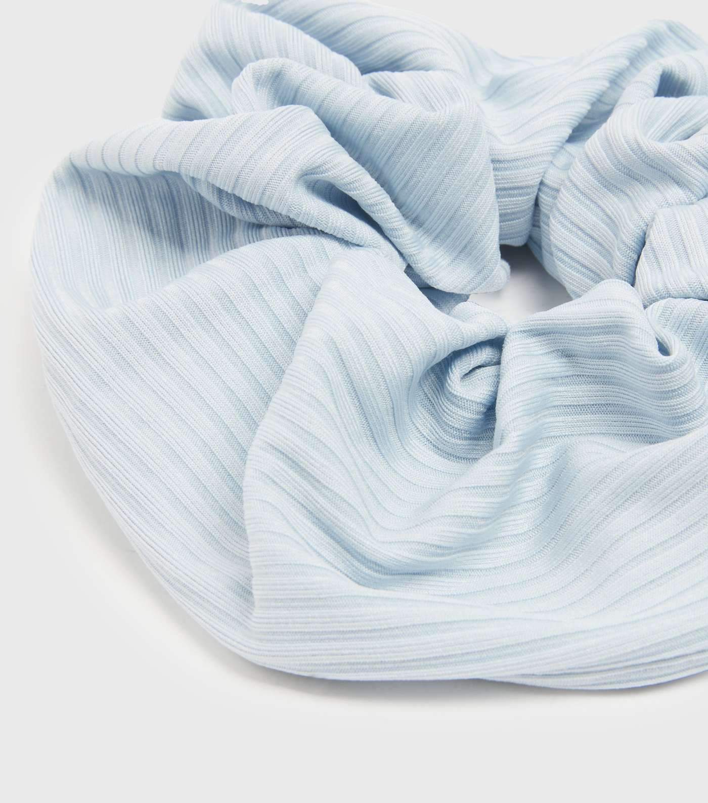 Pale Blue Ribbed Jersey Scrunchie Image 2