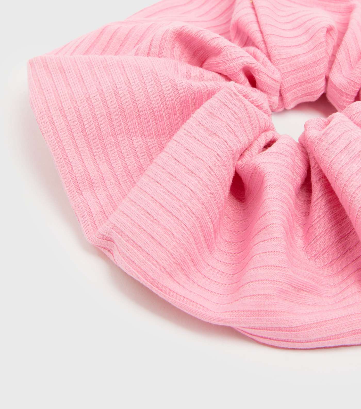 Pink Ribbed Jersey Scrunchie Image 2