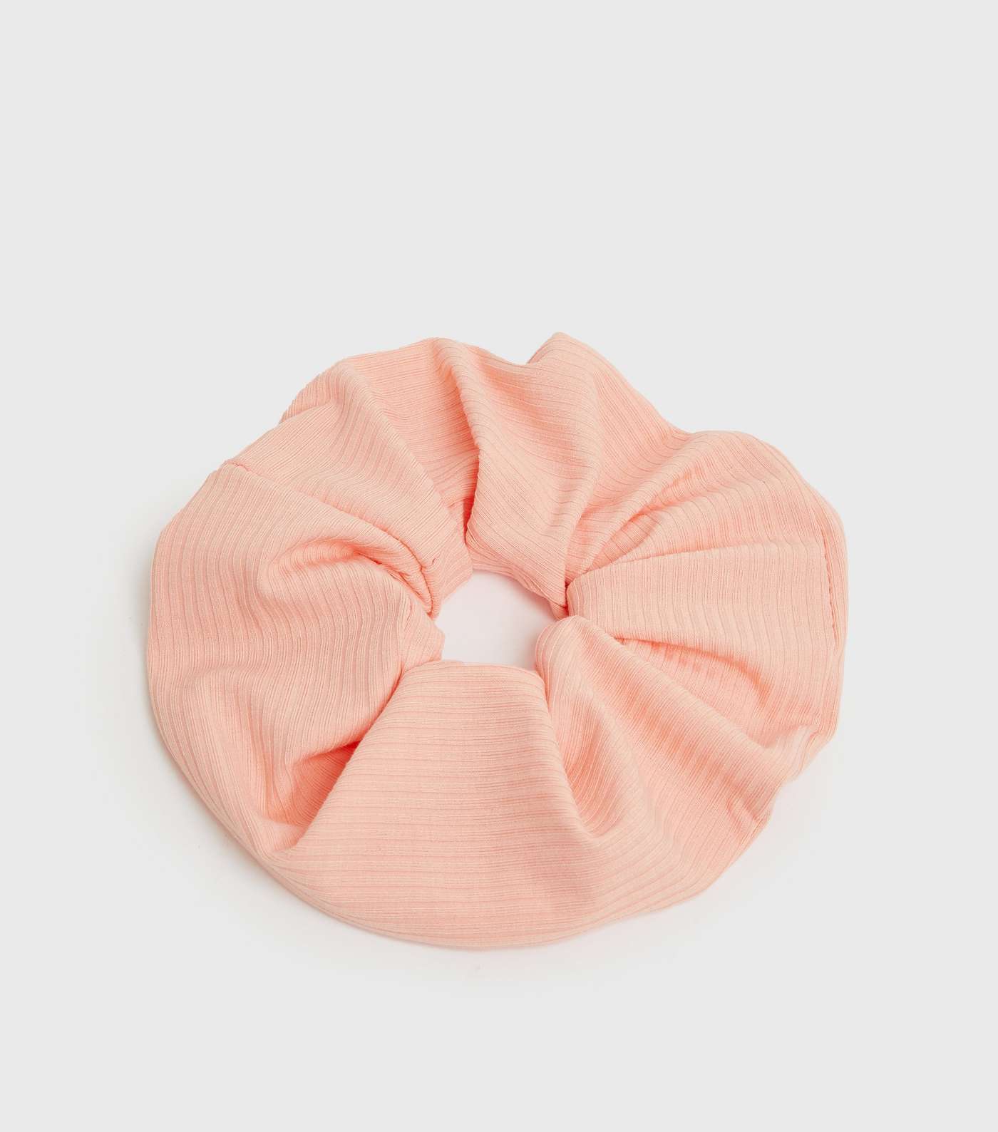 Coral Ribbed Jersey Scrunchie