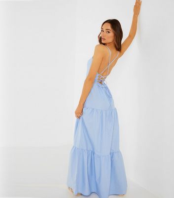 Quiz light blue maxi hot sale dress