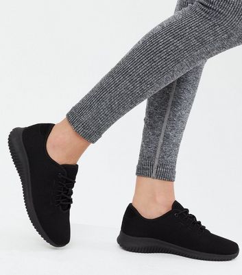 Girls cheap hot sale black trainers