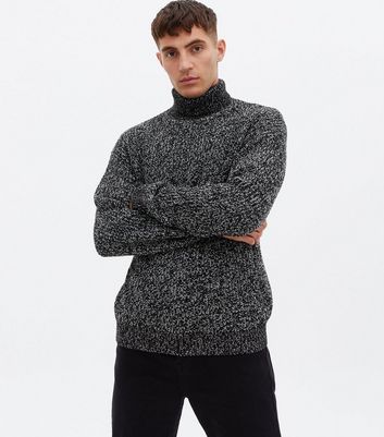 Mens thick roll outlet neck jumper